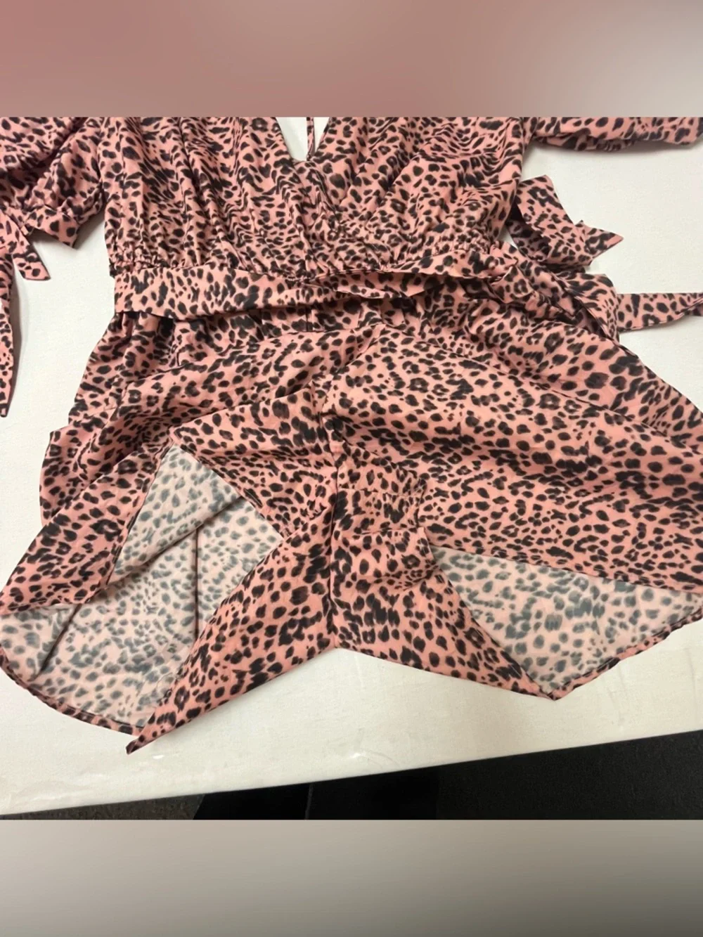 Leopard Print Wrap Romper xl fashion nova - Picture 3 of 8